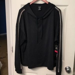 Black metallic Side hoodie